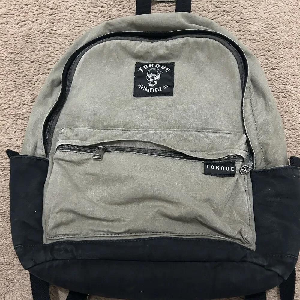 Torque Motorcycle Co. Canvas Backpack Dri Duck Green